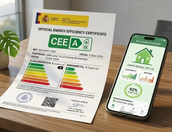 Certificado energético A y calculadora de ahorro fiscal para la instalación de aerotermia en Canarias.
